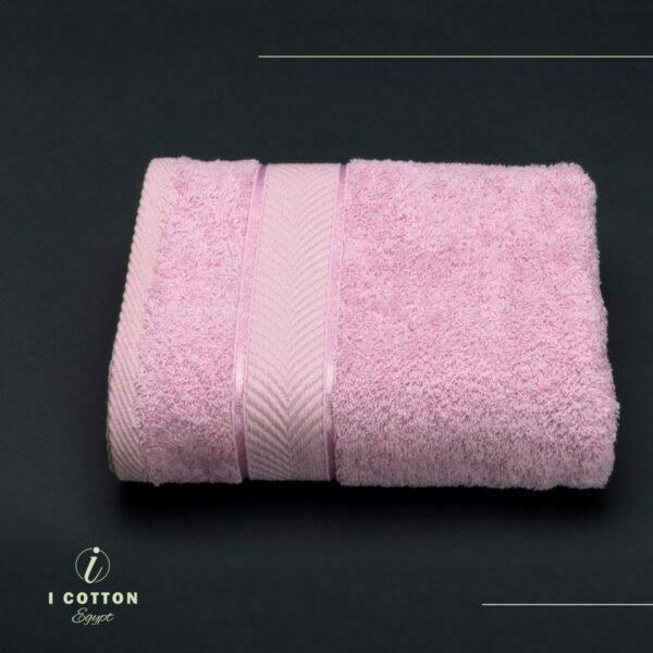 Pink,پينك ,Face Towel,100*50,Satin Ribbon design,100% Cotton