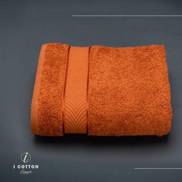 Orange Rust, برتقالي معدني,Face Towel,100*50,Satin Ribbon design,100% Cotton