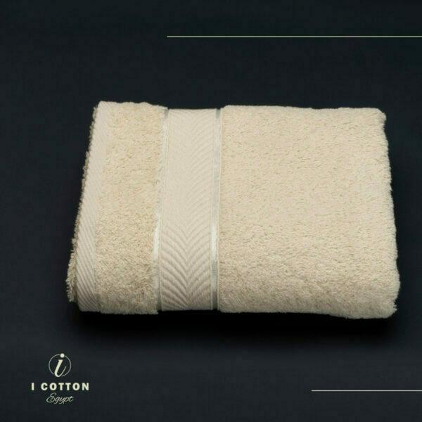 off white,سكري,Face Towel,100*50,Satin Ribbon design,100% Cotton