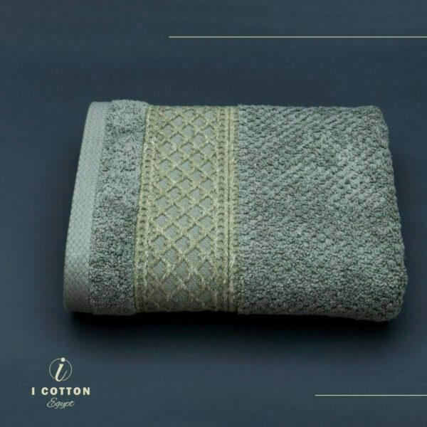 Medium Grey, زيتي,Face Towel,90*50,Moasic Pattern,100% Cotton