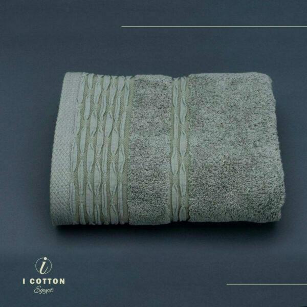 Medium Grey,رمادي متوسط,Face Towel,90*50,Strip-lined,100% Cotton